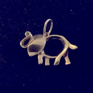 Authentic Tiffany & Co elephant with green tourmaline in 925 sterling silver